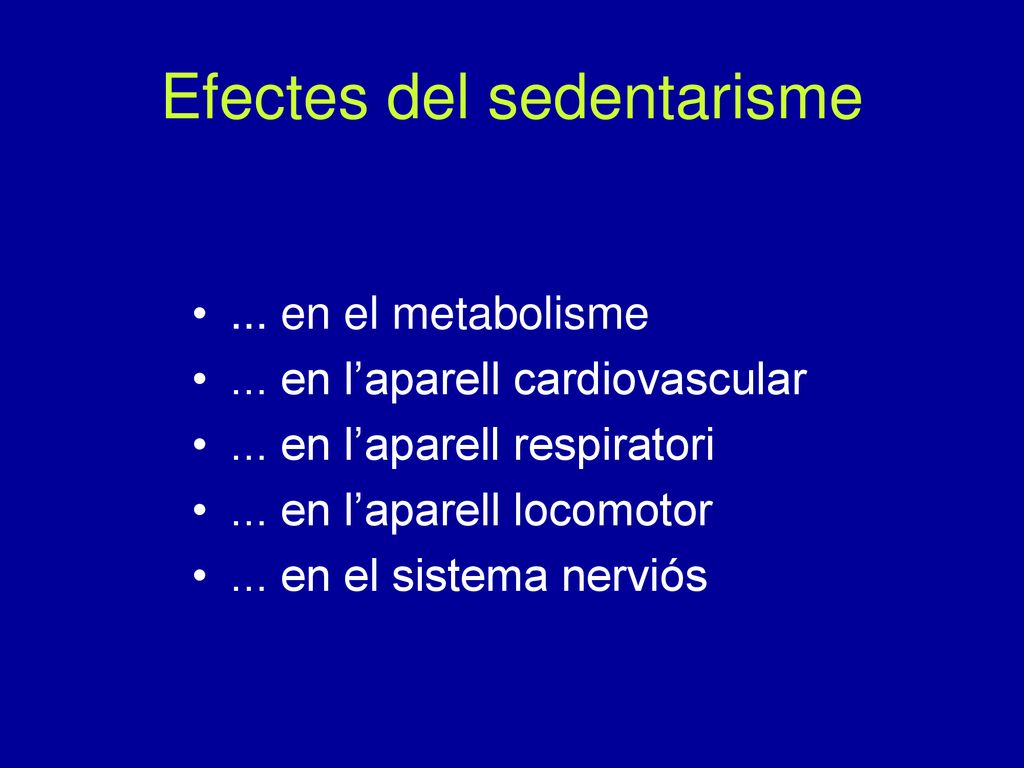 Efectes del sedentarisme