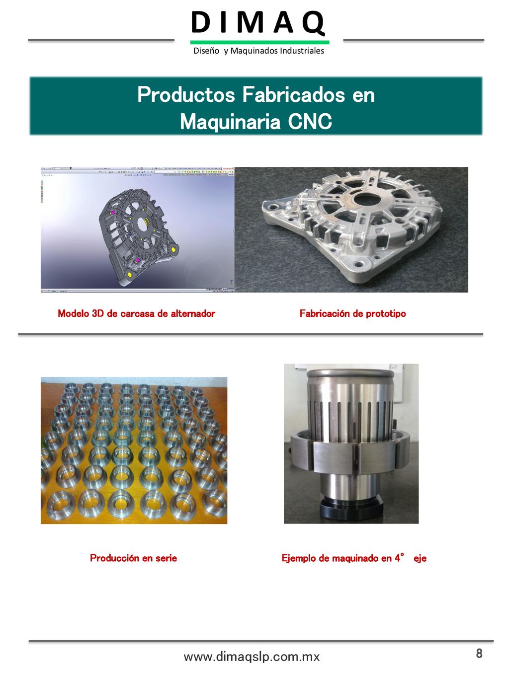 D I M A Q Productos Fabricados en Maquinaria CNC
