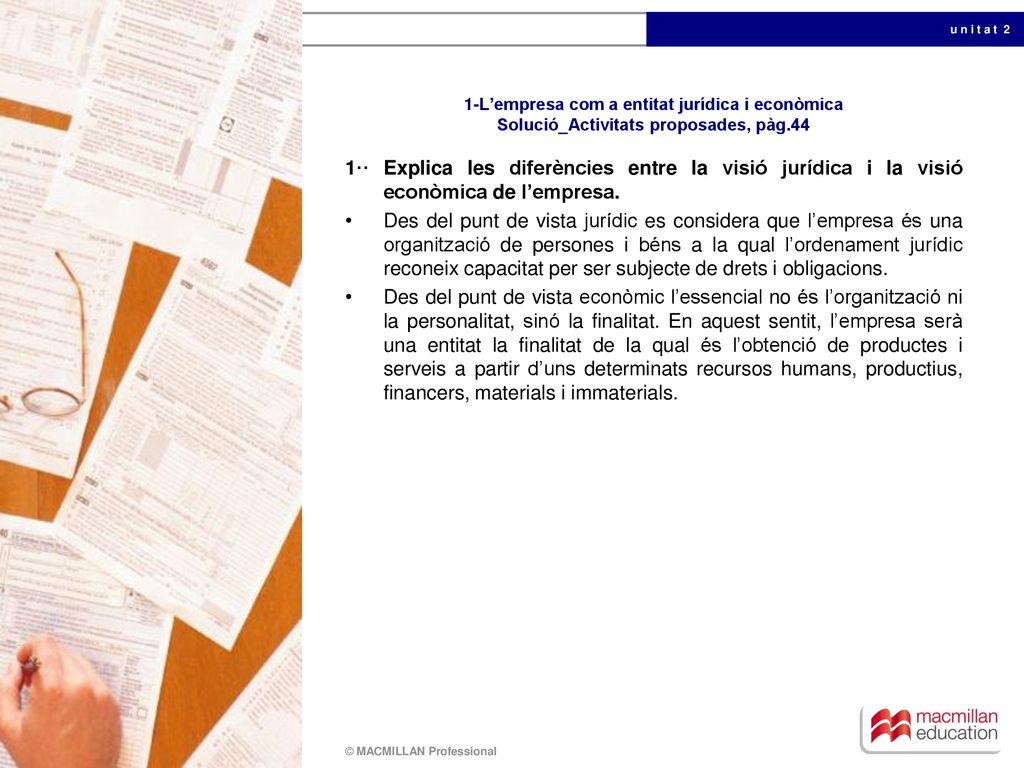 1-L’empresa com a entitat jurídica i econòmica Solució_Activitats proposades, pàg.44