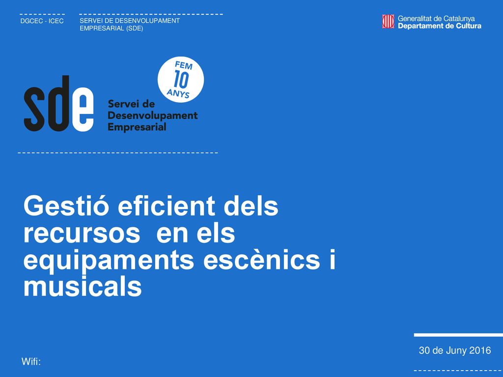 Gestió eficient dels recursos en els equipaments escènics i musicals