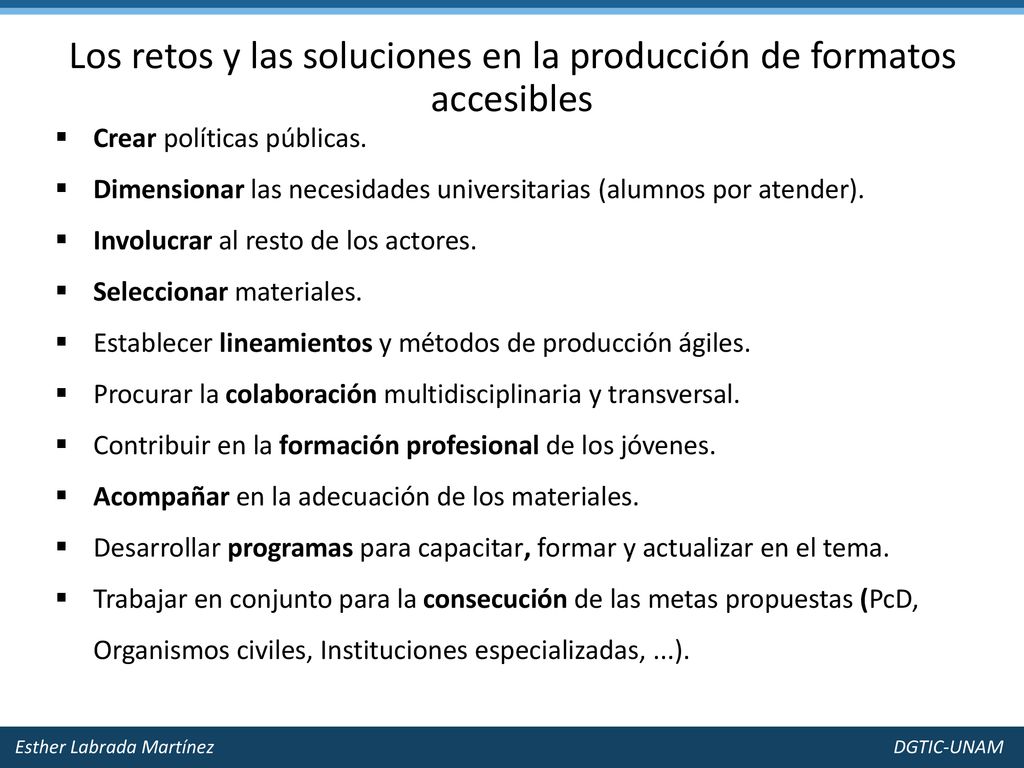 Los retos y las soluciones en la producción de formatos accesibles