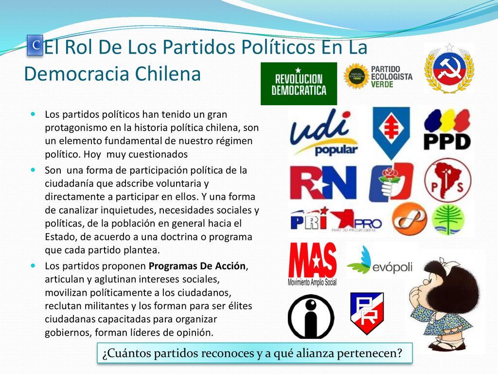 El Rol De Los Partidos Políticos En La Democracia Chilena