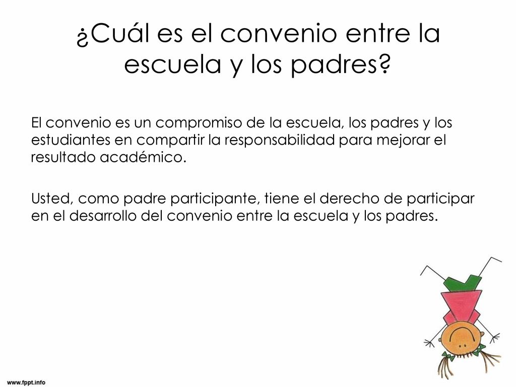 ¿Cuál es el convenio entre la escuela y los padres