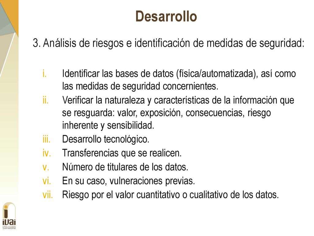 Desarrollo 3. Análisis de riesgos e identificación de medidas de seguridad: