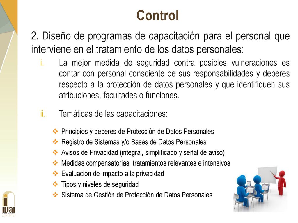 Control 2. Diseño de programas de capacitación para el personal que interviene en el tratamiento de los datos personales: