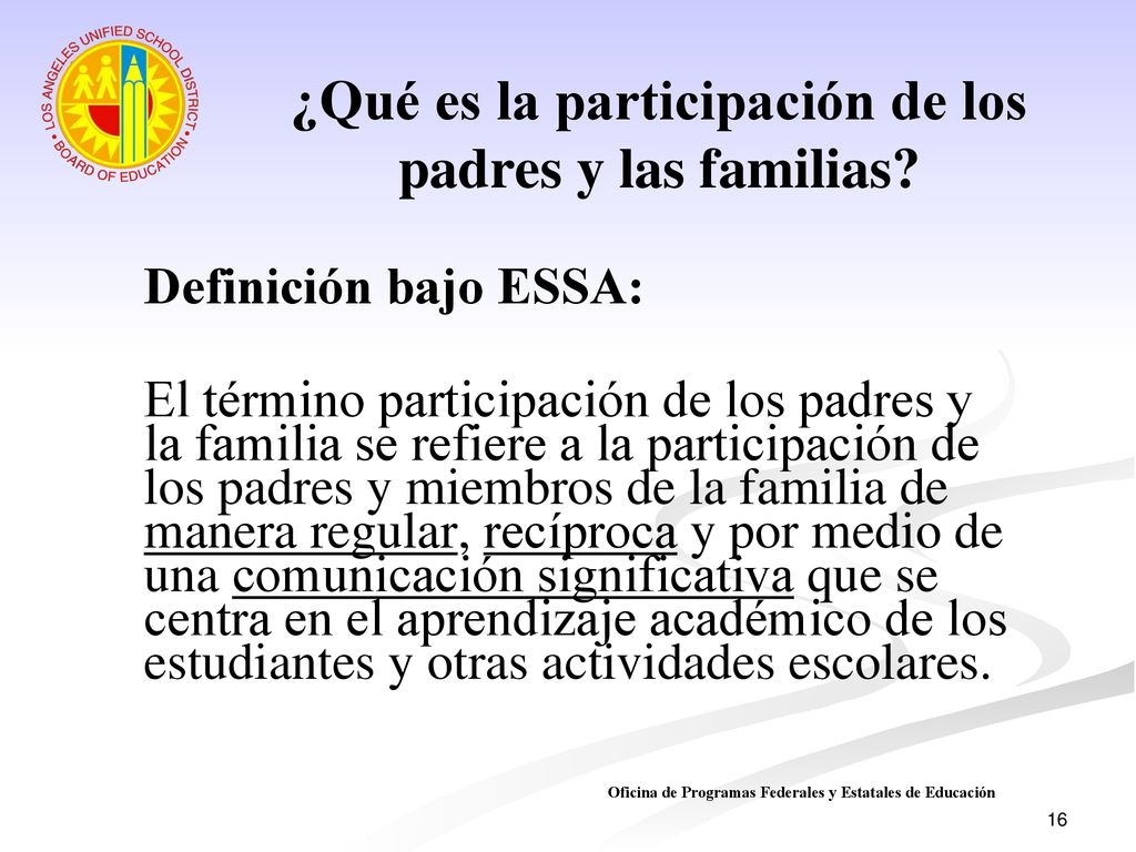 ¿Qué es la participación de los padres y las familias
