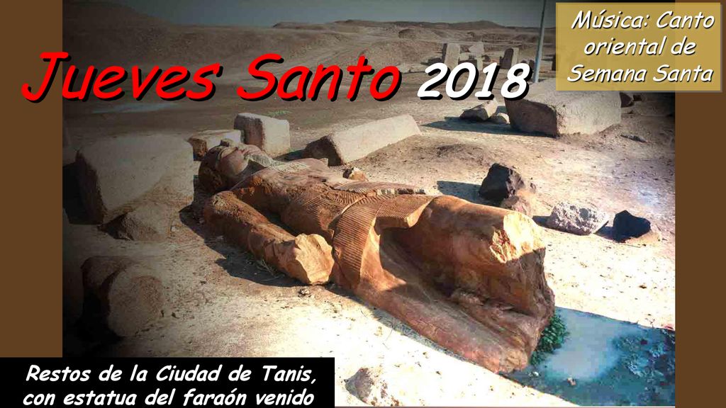 Restos de la Ciudad de Tanis, con estatua del faraón venido