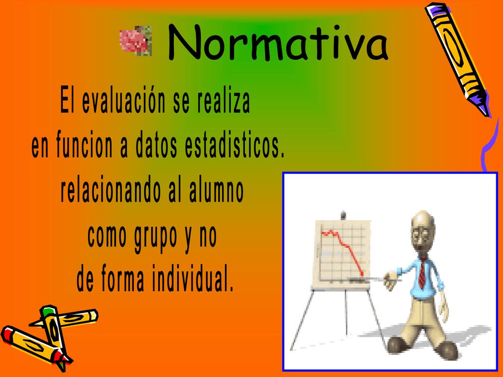 Normativa El evaluación se realiza en funcion a datos estadisticos.