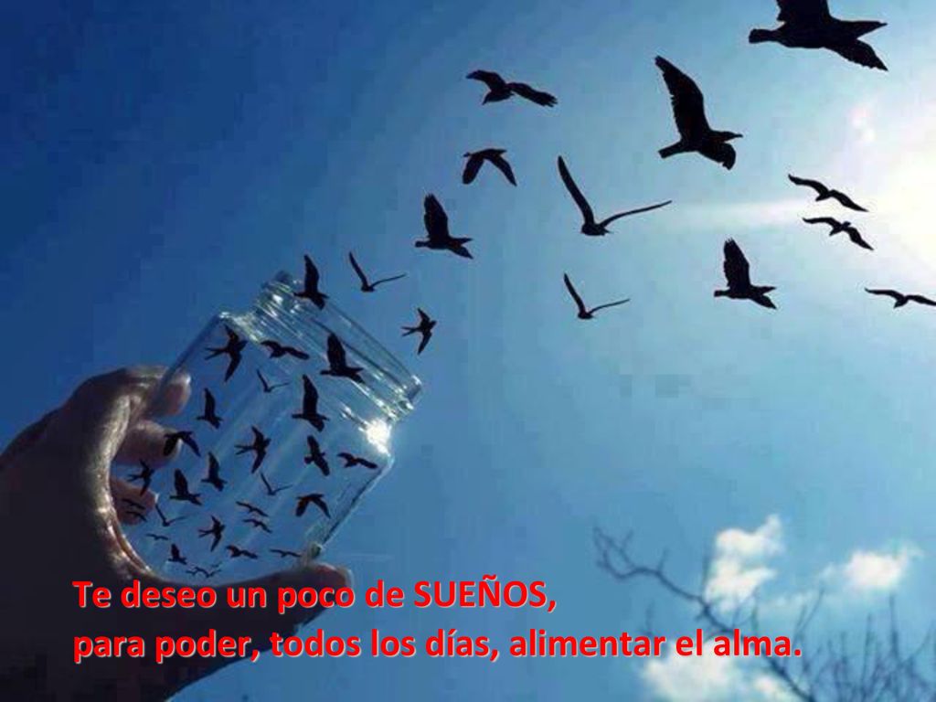 Te deseo un poco de SUEÑOS, para poder, todos los días, alimentar el alma.