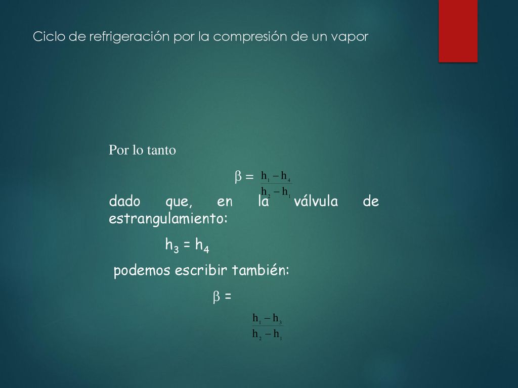 Ciclo de refrigeración por la compresión de un vapor