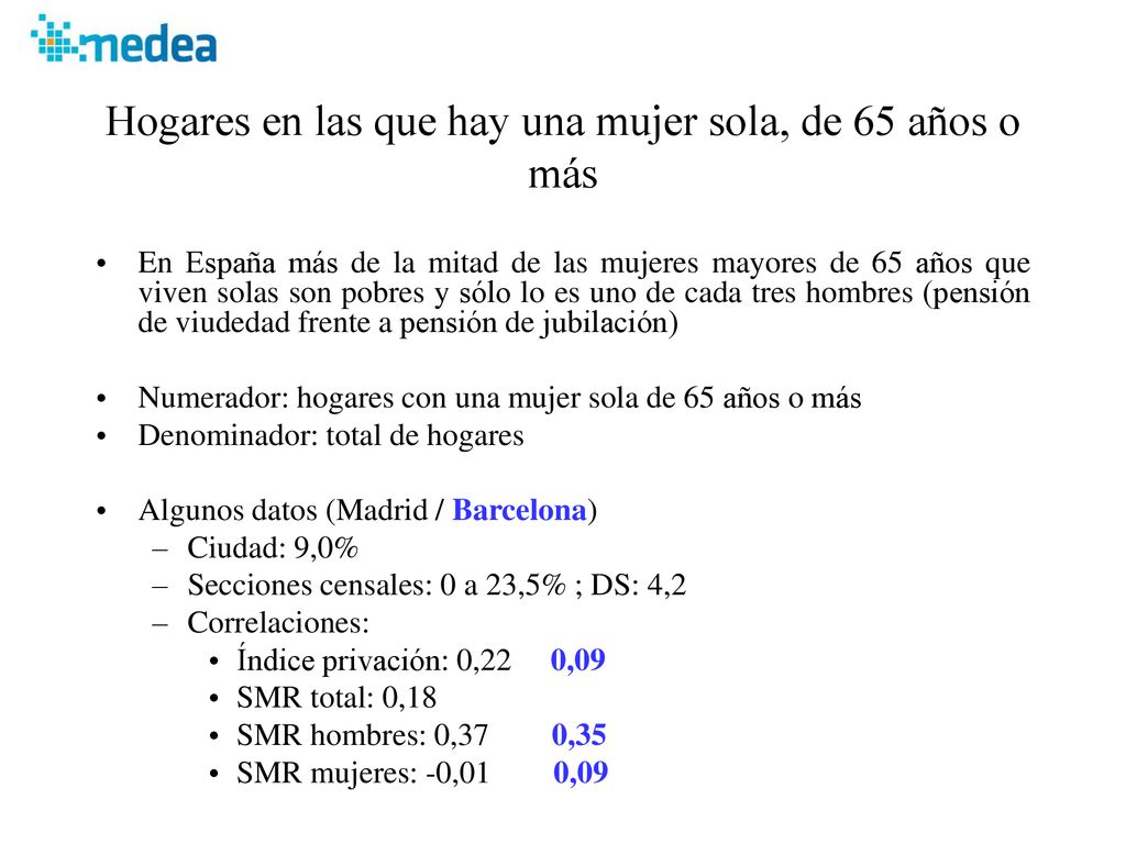 Hogares en las que hay una mujer sola, de 65 años o más