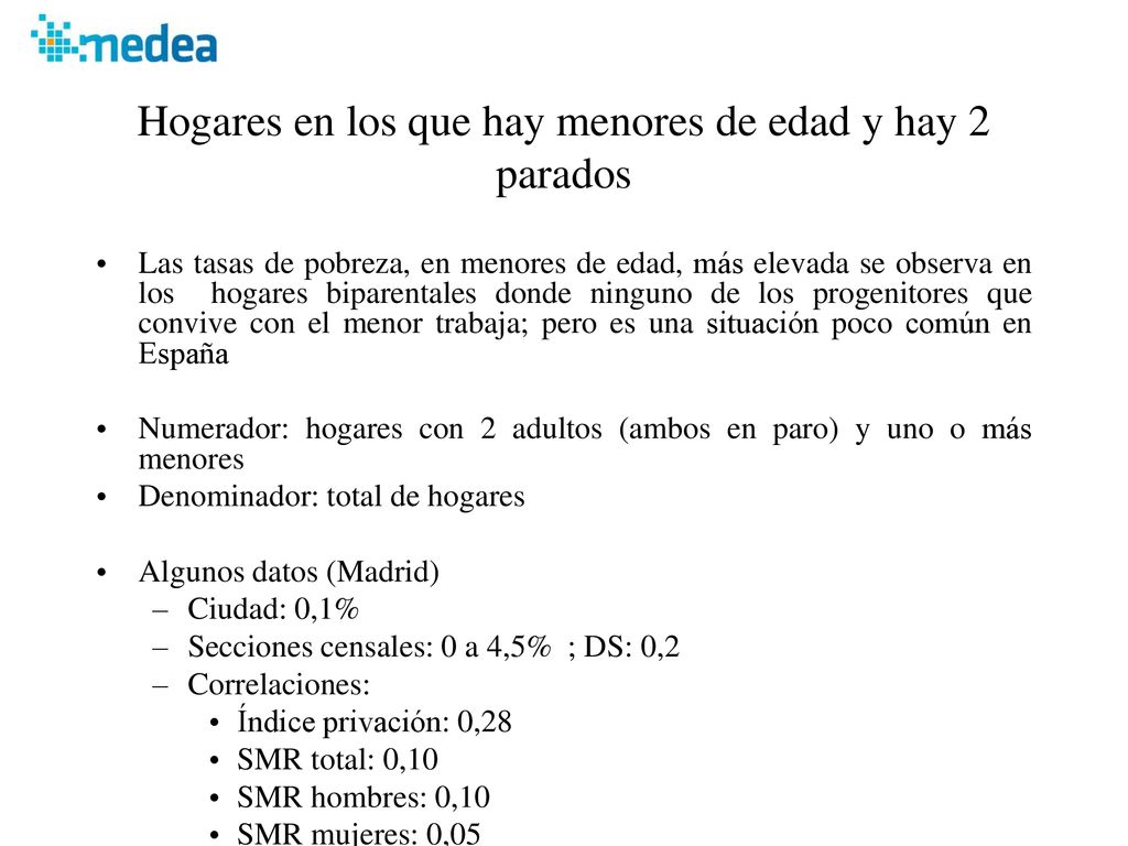 Hogares en los que hay menores de edad y hay 2 parados