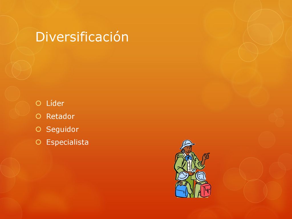 Diversificación Líder Retador Seguidor Especialista