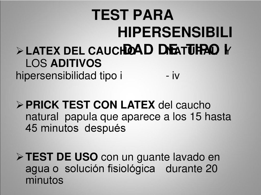 TEST PARA HIPERSENSIBILI DAD DE TIPO I