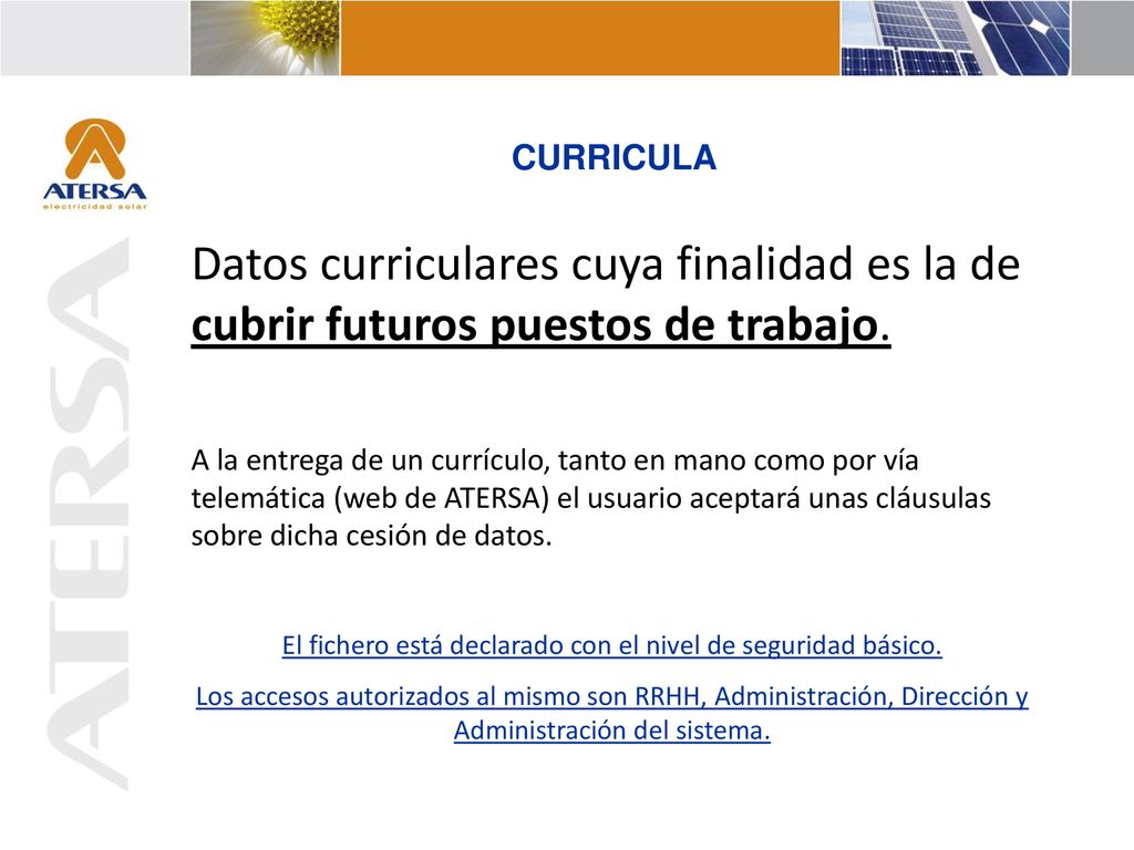 El fichero está declarado con el nivel de seguridad básico.