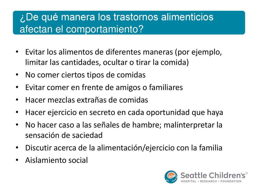 ¿De qué manera los trastornos alimenticios afectan el comportamiento