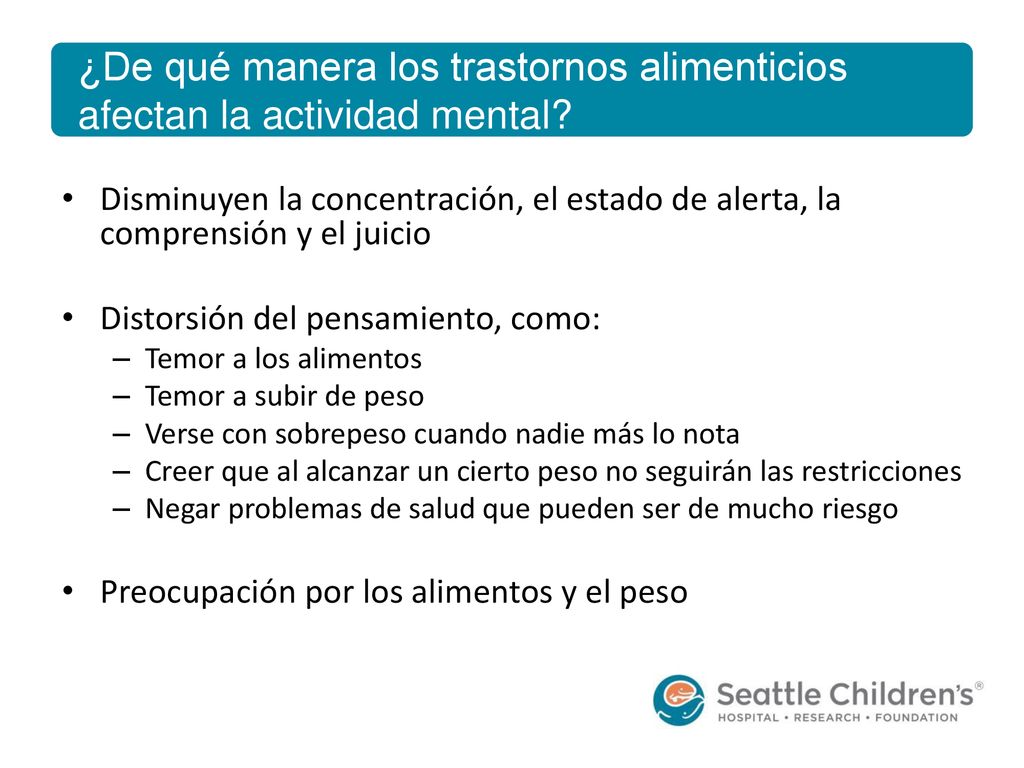 ¿De qué manera los trastornos alimenticios afectan la actividad mental