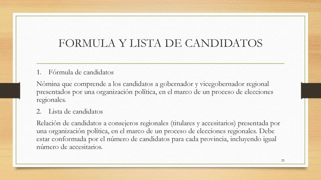 FORMULA Y LISTA DE CANDIDATOS