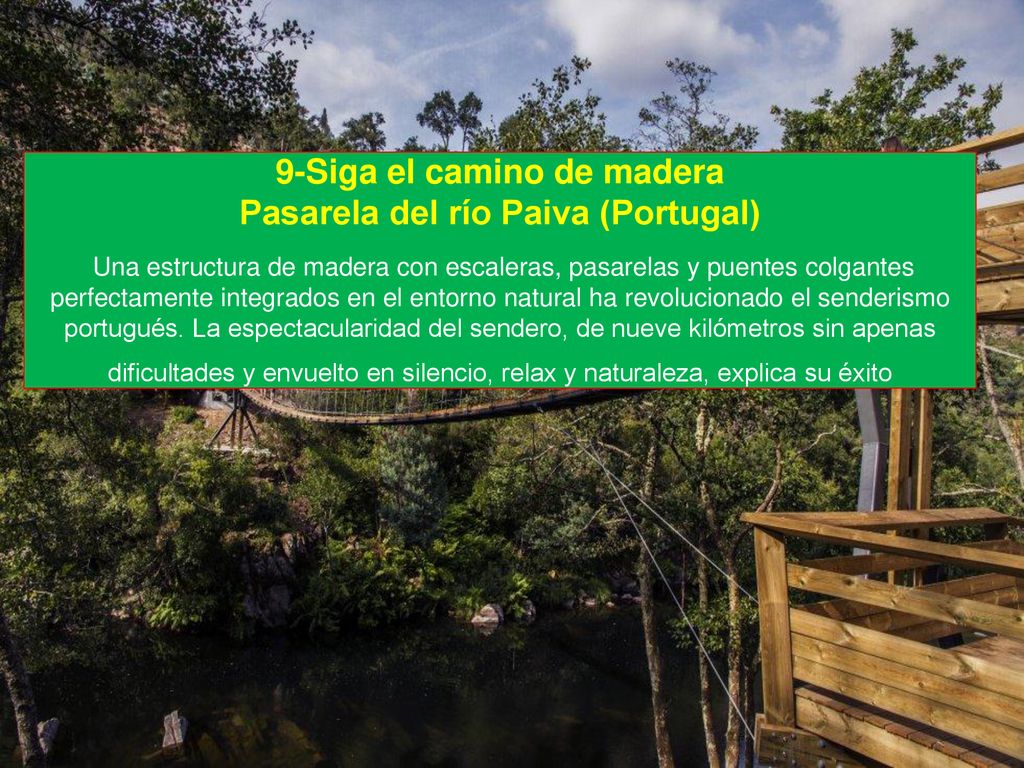 9-Siga el camino de madera Pasarela del río Paiva (Portugal)