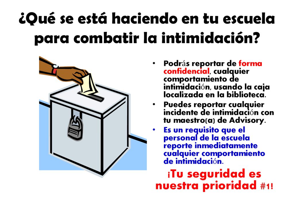 ¿Qué se está haciendo en tu escuela para combatir la intimidación