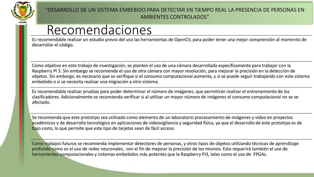 DESARROLLO DE UN SISTEMA EMBEBIDO PARA DETECTAR EN TIEMPO REAL LA PRESENCIA DE PERSONAS EN AMBIENTES CONTROLADOS
