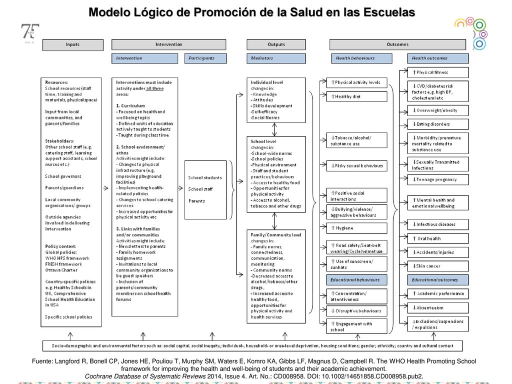 Modelo Lógico de Promoción de la Salud en las Escuelas