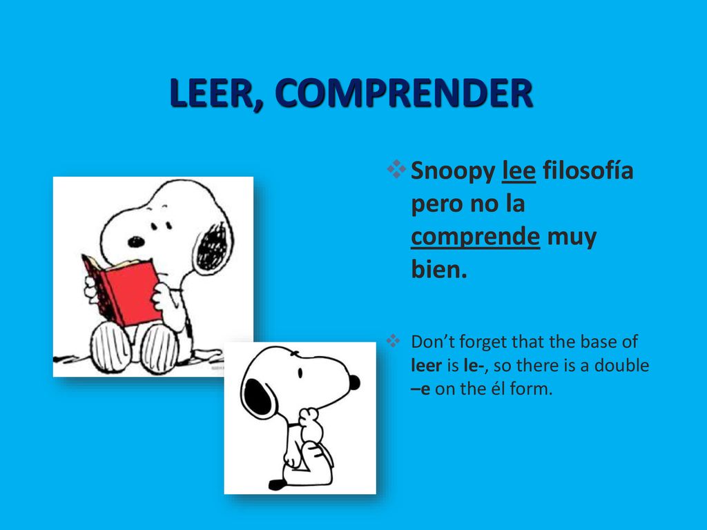 LEER, COMPRENDER Snoopy lee filosofía pero no la comprende muy bien.