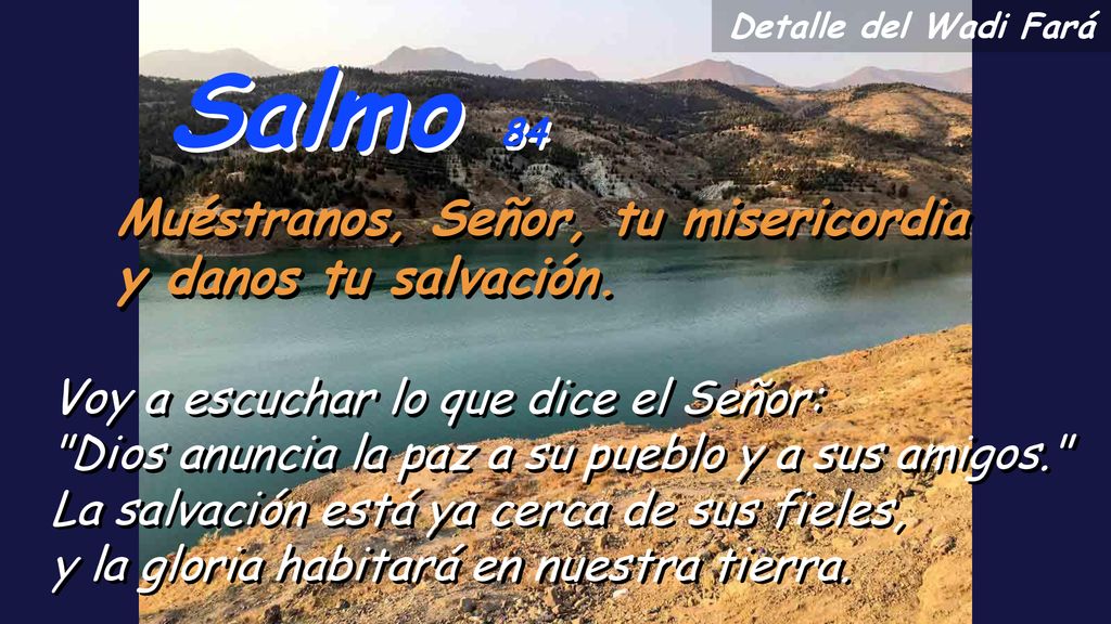 Salmo 84 Muéstranos, Señor, tu misericordia y danos tu salvación.