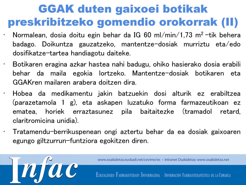 GGAK duten gaixoei botikak preskribitzeko gomendio orokorrak (II)