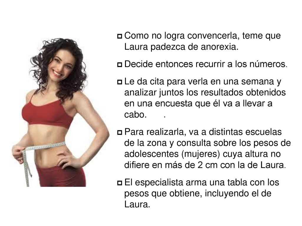 Como no logra convencerla, teme que Laura padezca de anorexia.