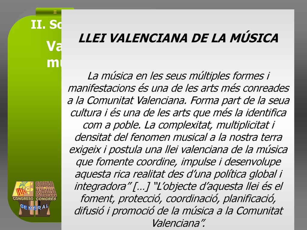 LLEI VALENCIANA DE LA MÚSICA II. Societat civil i sector públic