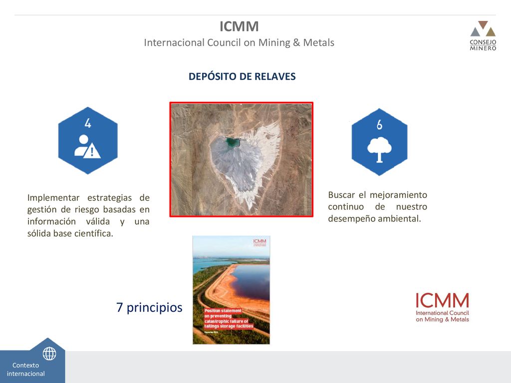 DEPÓSITO DE RELAVES ICMM Internacional Council on Mining & Metals