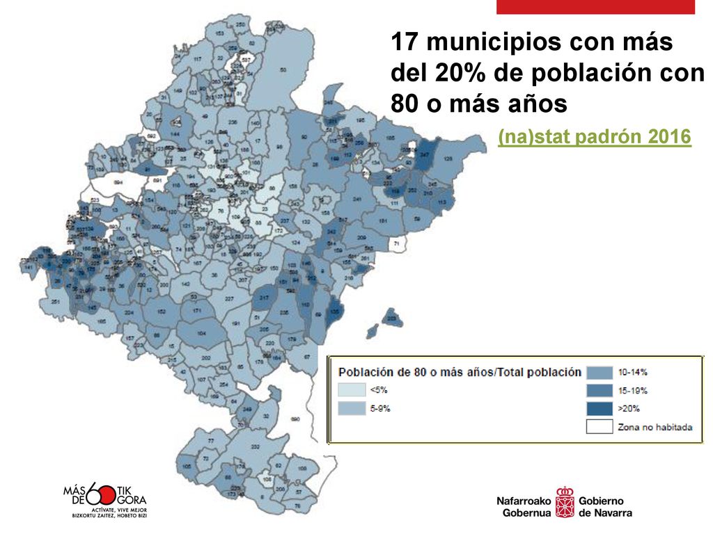 17 municipios con más del 20% de población con 80 o más años