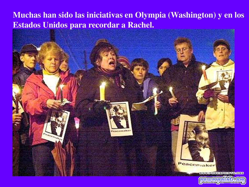 Muchas han sido las iniciativas en Olympia (Washington) y en los Estados Unidos para recordar a Rachel.