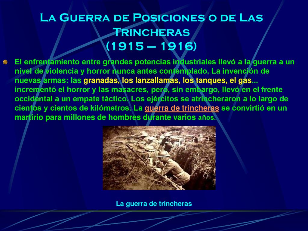 La Guerra de Posiciones o de Las Trincheras (1915 – 1916)