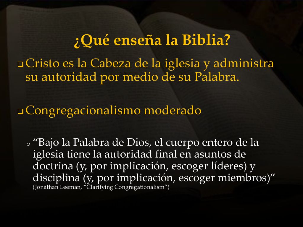 ¿Qué enseña la Biblia Cristo es la Cabeza de la iglesia y administra su autoridad por medio de su Palabra.