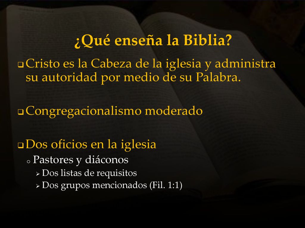 ¿Qué enseña la Biblia Cristo es la Cabeza de la iglesia y administra su autoridad por medio de su Palabra.