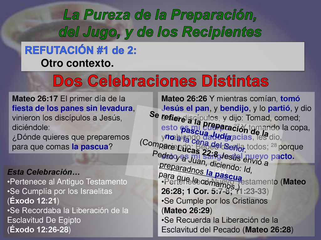 La Pureza de la Preparación, del Jugo, y de los Recipientes