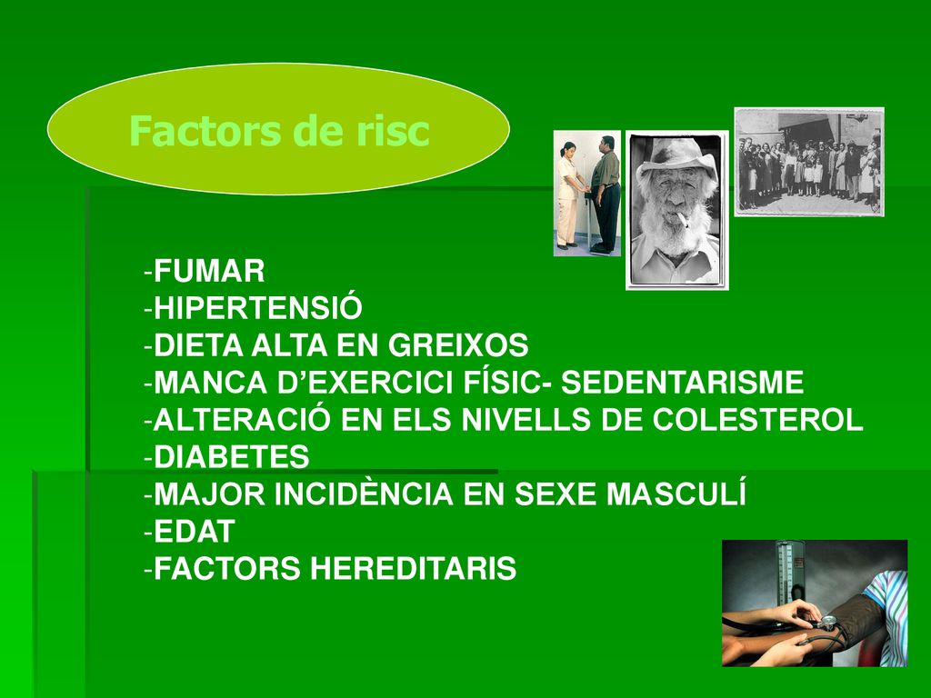 Factors de risc FUMAR HIPERTENSIÓ DIETA ALTA EN GREIXOS
