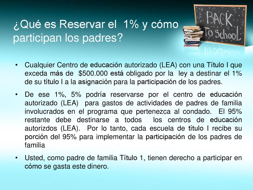 ¿Qué es Reservar el 1% y cómo participan los padres