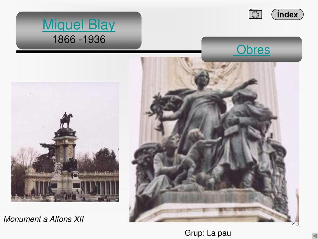 Miquel Blay Obres Monument a Alfons XII Grup: La pau