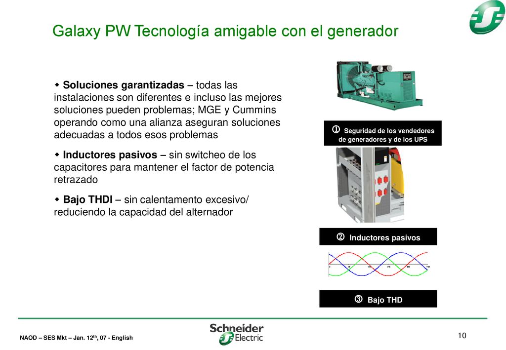  Seguridad de los vendedores de generadores y de los UPS