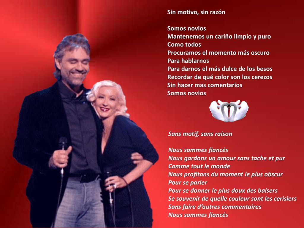 Somos novios Mantenemos un cariño limpio y puro Como todos