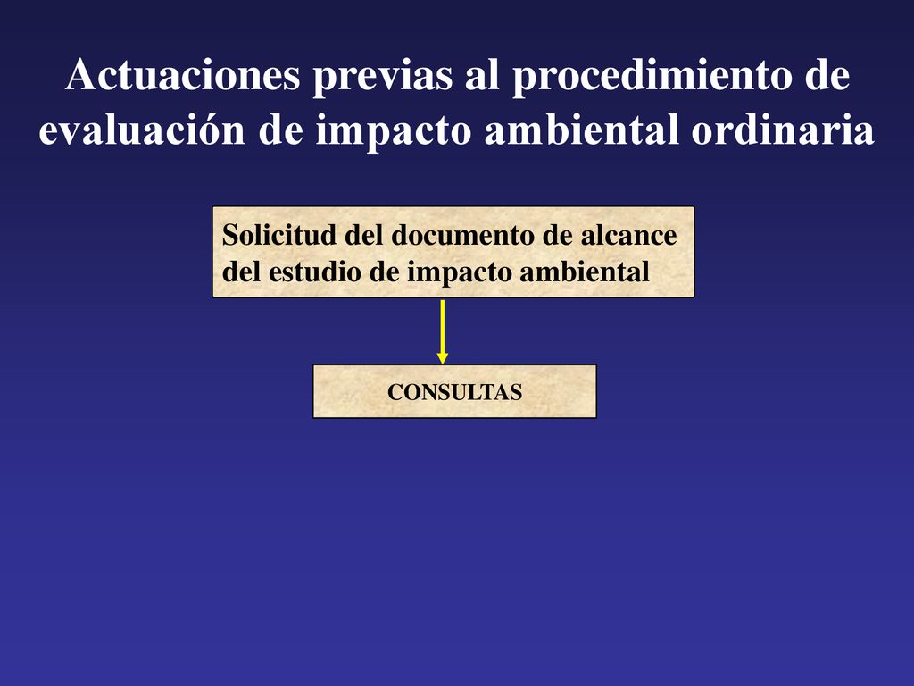 Actuaciones previas al procedimiento de evaluación de impacto ambiental ordinaria