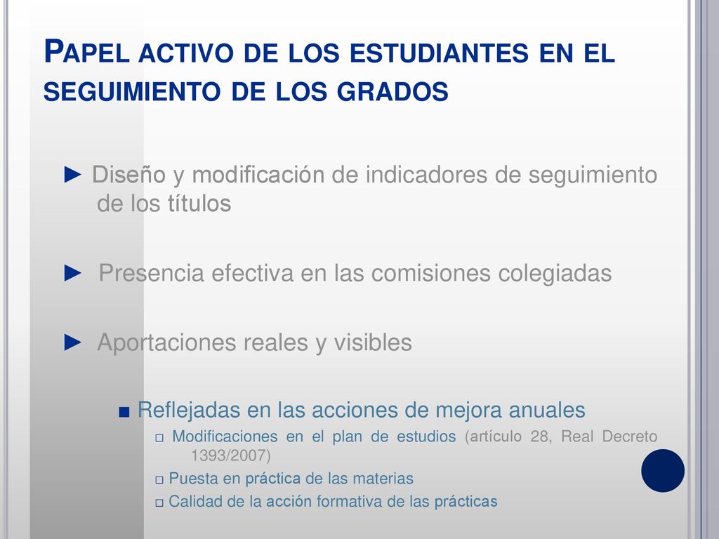 Papel activo de los estudiantes en el seguimiento de los grados