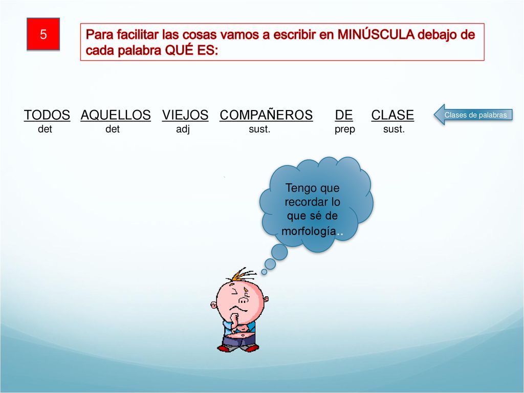 Tengo que recordar lo que sé de morfología..