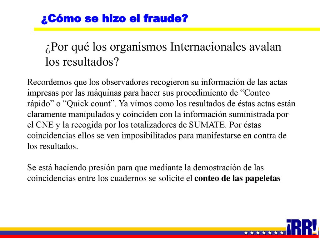 ¿Por qué los organismos Internacionales avalan los resultados