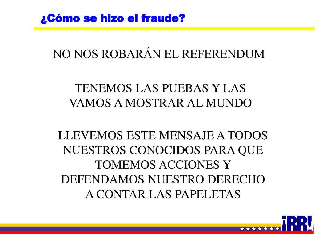 TENEMOS LAS PUEBAS Y LAS VAMOS A MOSTRAR AL MUNDO
