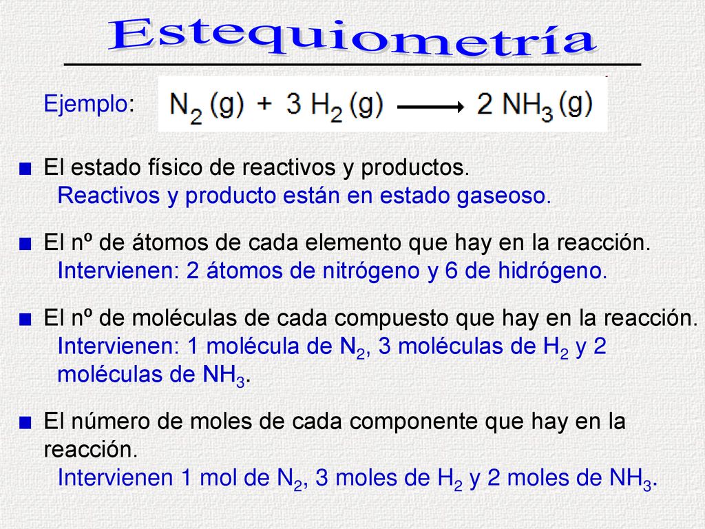 Unidad didáctica 5 Reacciones químicas. Estequiometría. - ppt descargar