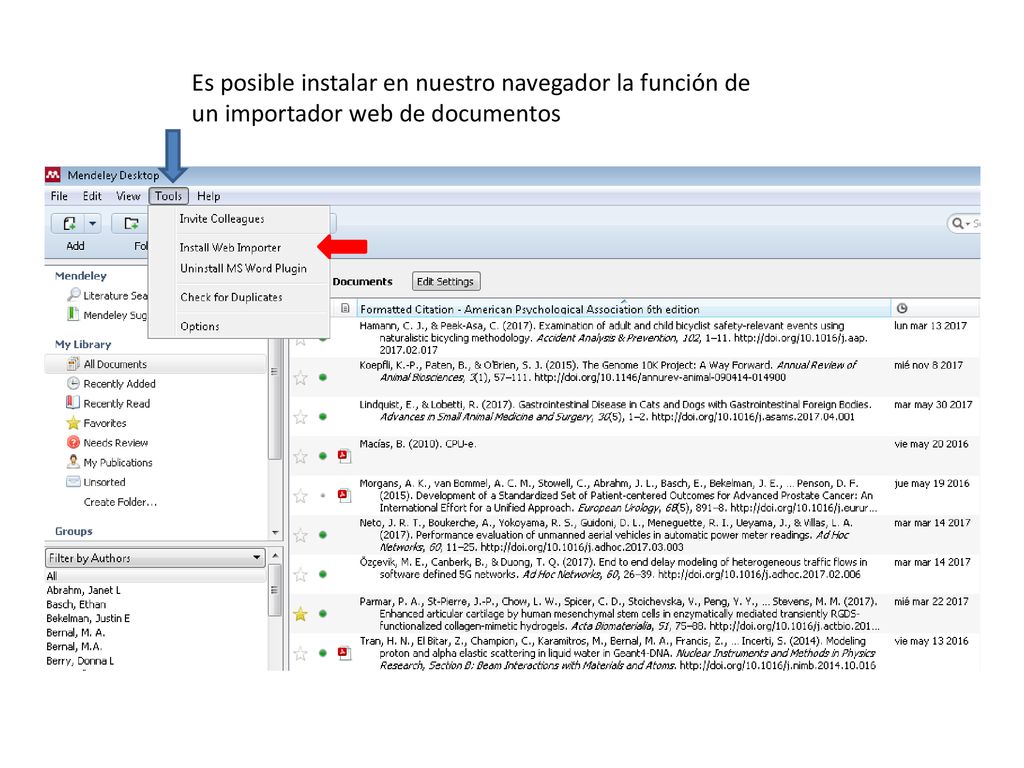 Es posible instalar en nuestro navegador la función de un importador web de documentos